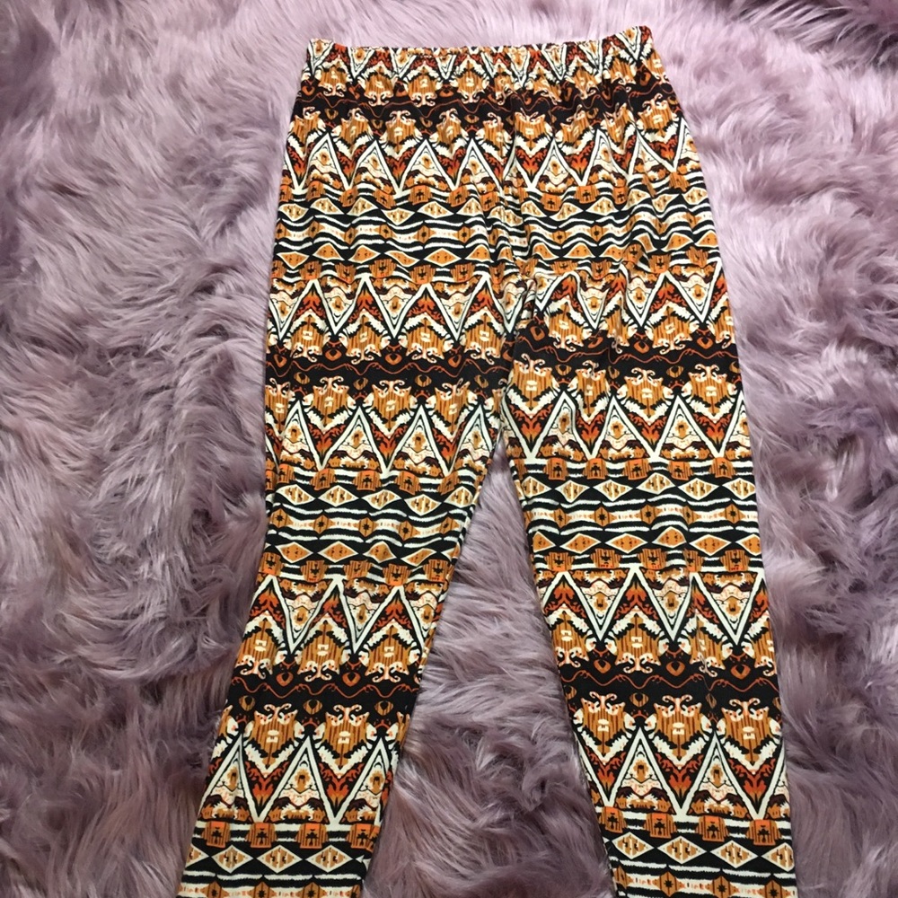 Multi colored patterned boho leggings